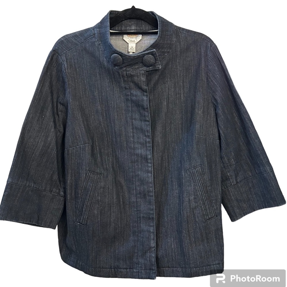 Talbots Stretch Denim Dark Wash Jacket Size 1X